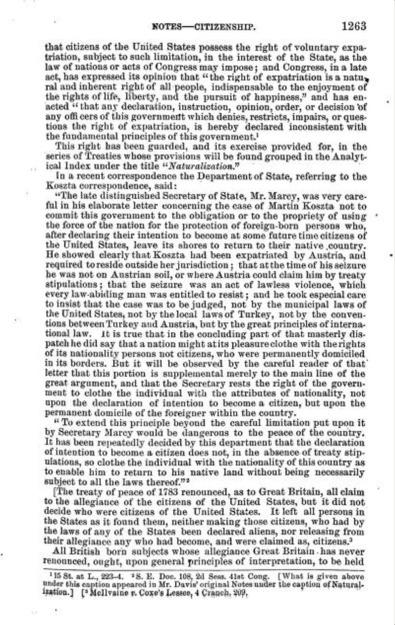 Treaties and Conventions - Citizenship p 1263