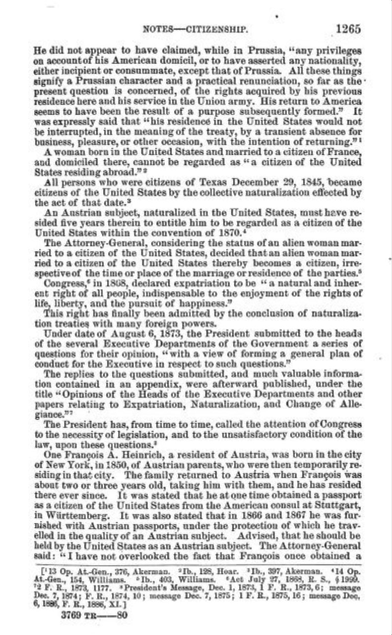 Treaties and Conventions - Citizenship p 1265