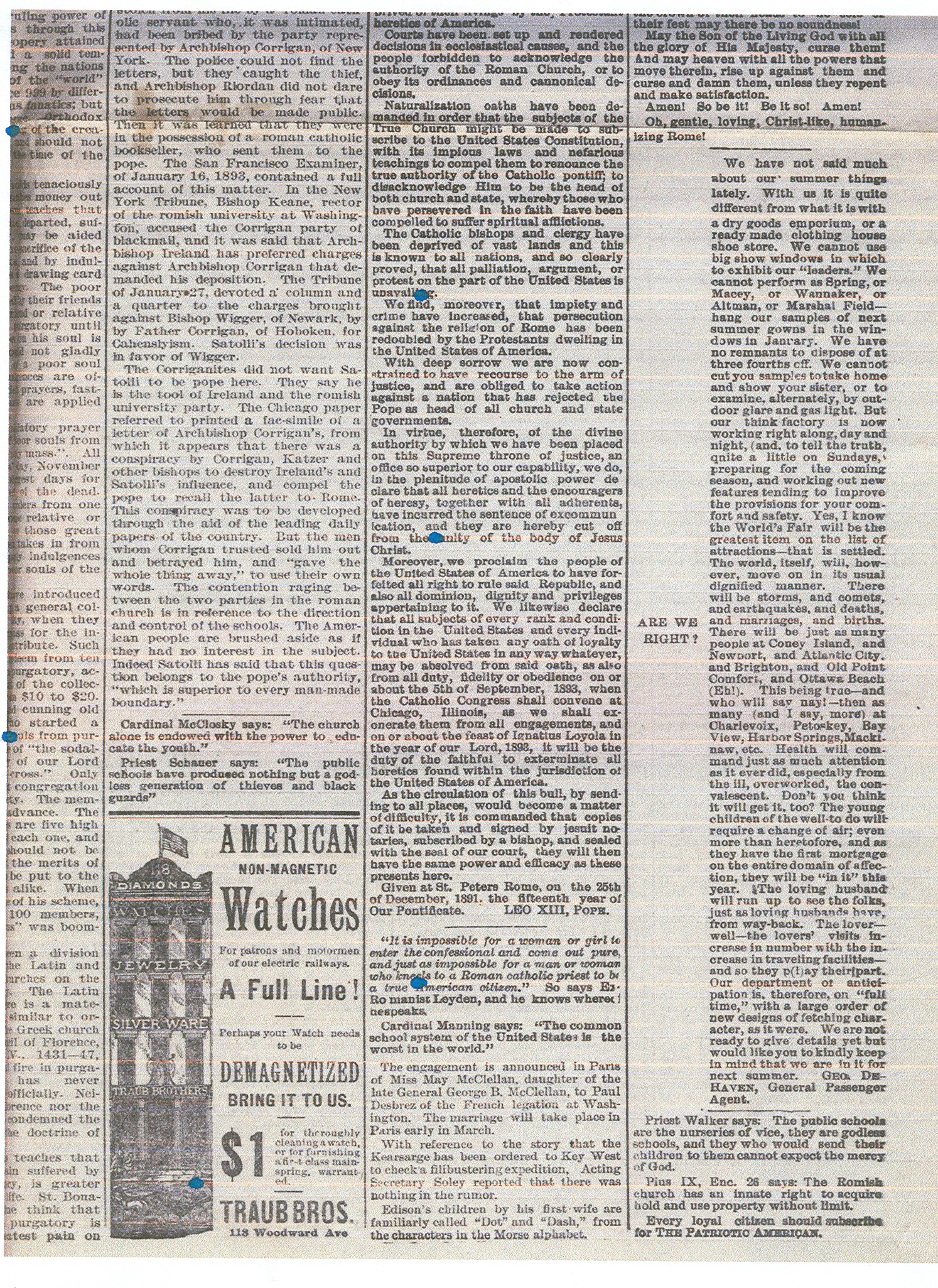 Letter from Pope Leo XIII to the Romish World pg 2