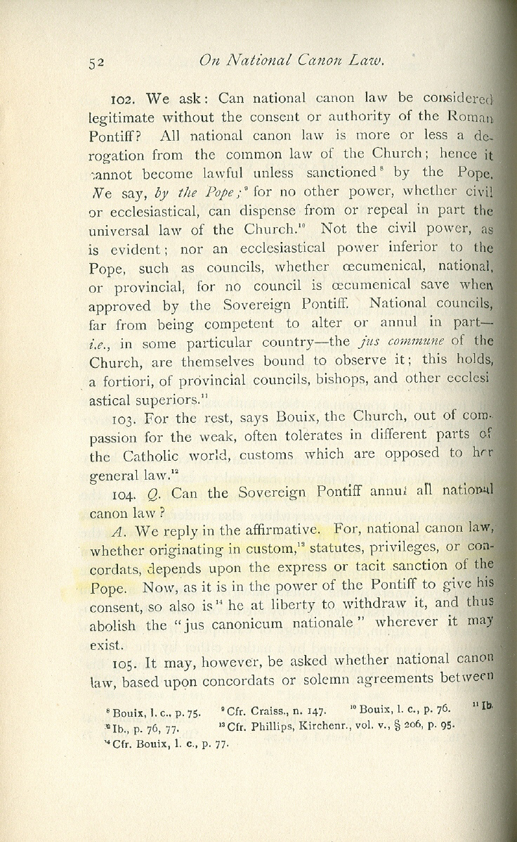 elements of ecclesiastical law p 52